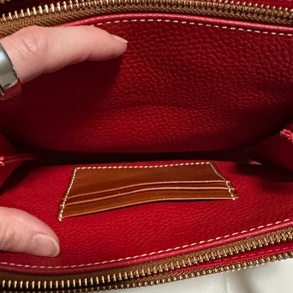 Dooney & Bourke Red and Brown Crossbody Bag - Picture 5 of 6
